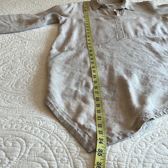 J. Jill Love Linen Women’s Small Lagenlook Asymmetrical V-Neck Tunic Top Relaxed - Picture 14 of 17